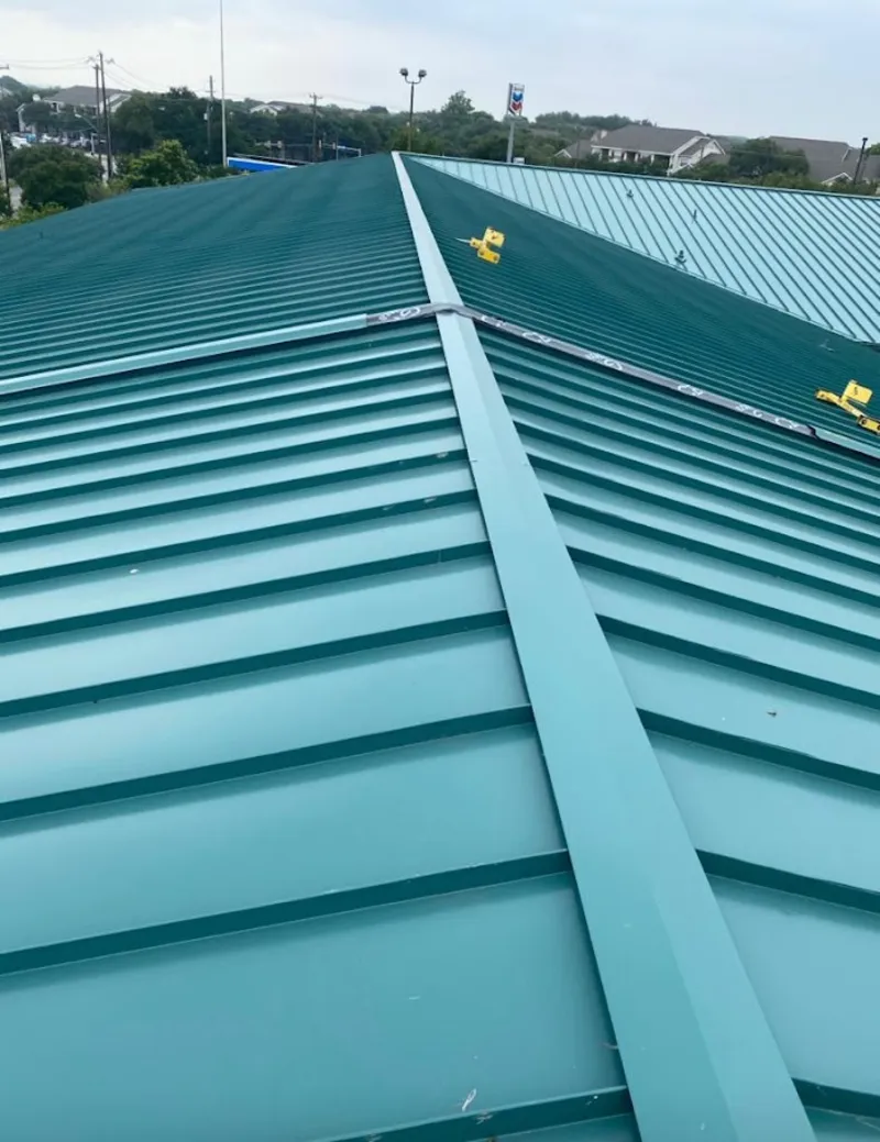 Green commercial metal roof ridge and valley for Metal Roof Repair in Temple Hills